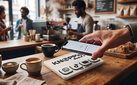 Knoppie NFC Tag Coffee & Restaurant Display Mobile Banner